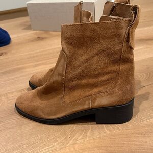 Zara Tan Suede Ankle Booties